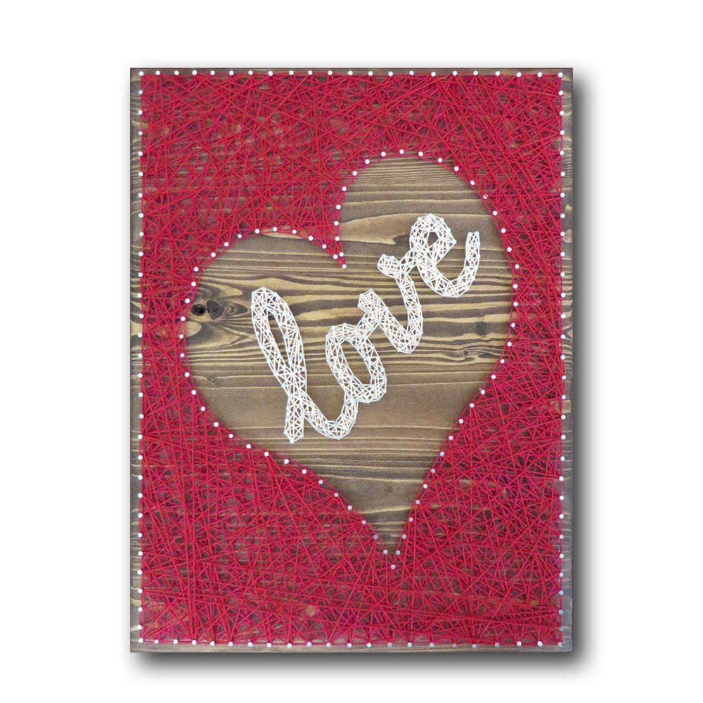 Inverted Red Heart Love String Art Kit - String of the Art