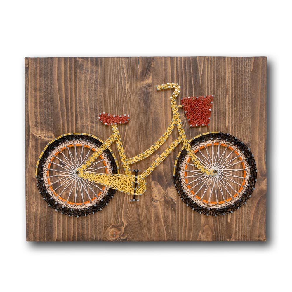 Yellow Bicycle String Art Kit - String of the Art
