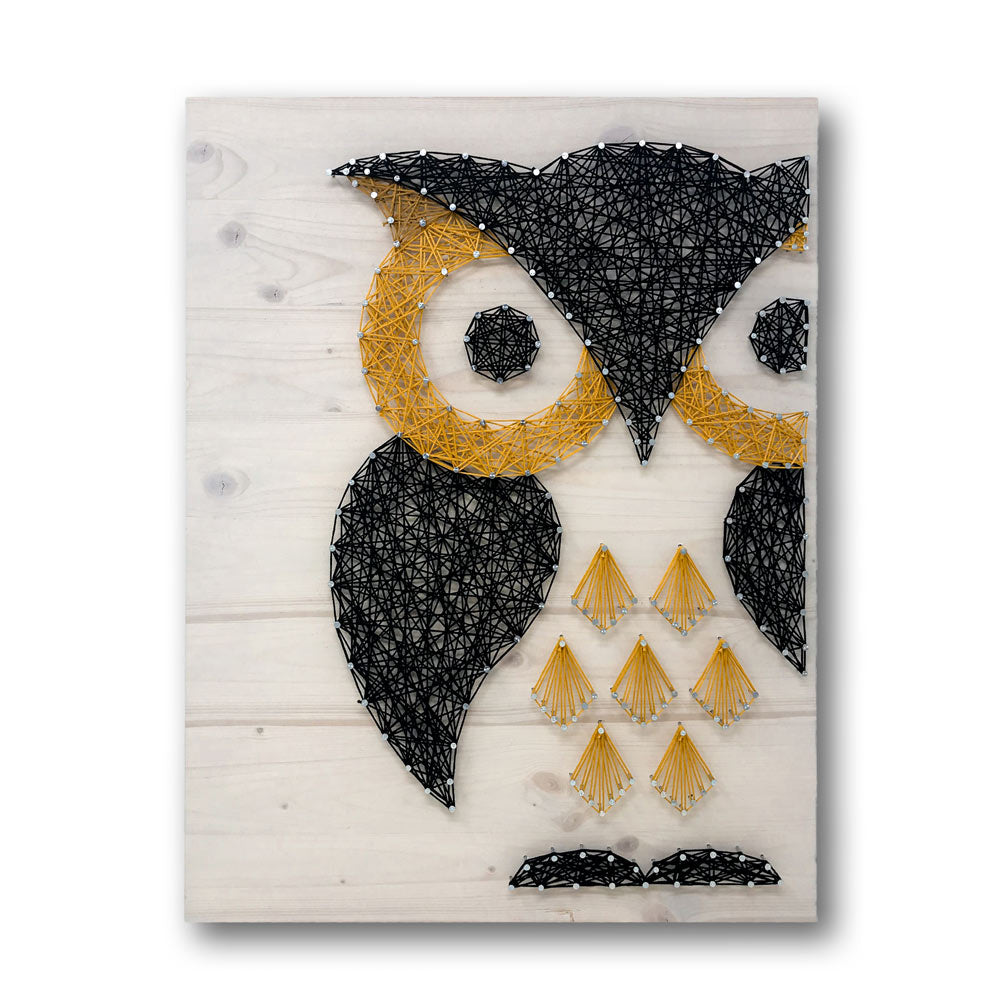 Black and Gold Owl String Art Kit - String of the Art