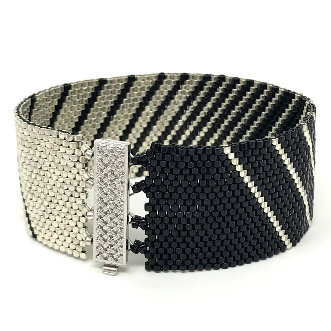 Black to Silver Stripes Beading Kit