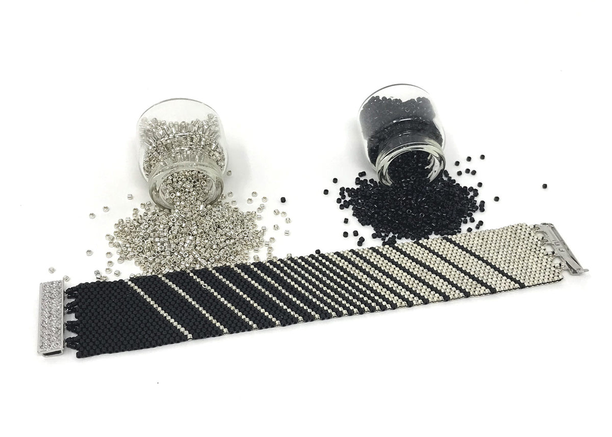 Black to Silver Stripes Beading Kit