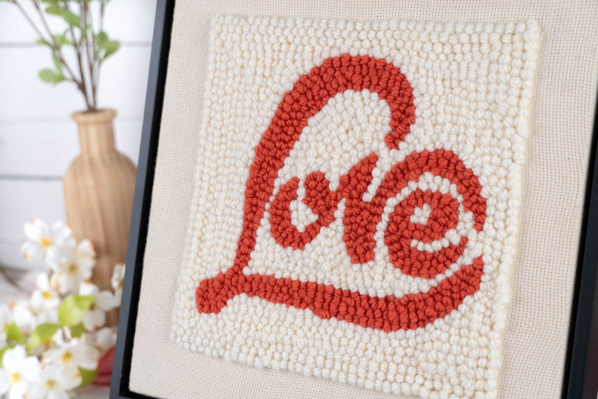 Love Black Floater Frame Punch Needle Kit