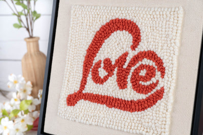 Love Black Floater Frame Punch Needle Kit