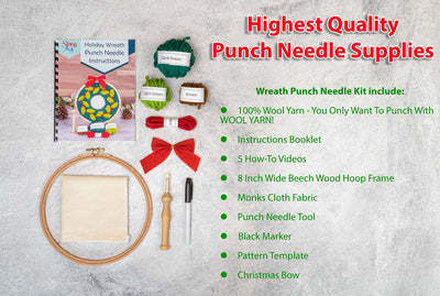 Holiday Wreath Mini Punch Needle Kit