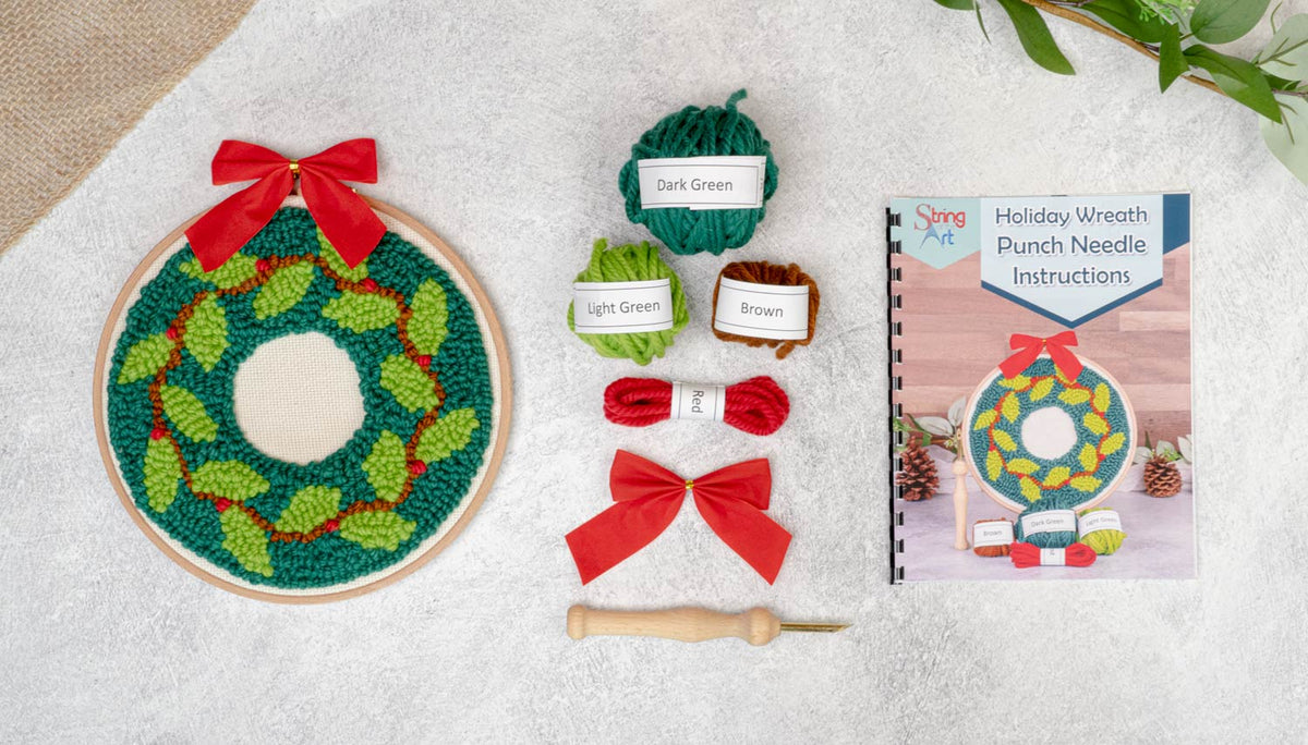 Holiday Wreath Mini Punch Needle Kit