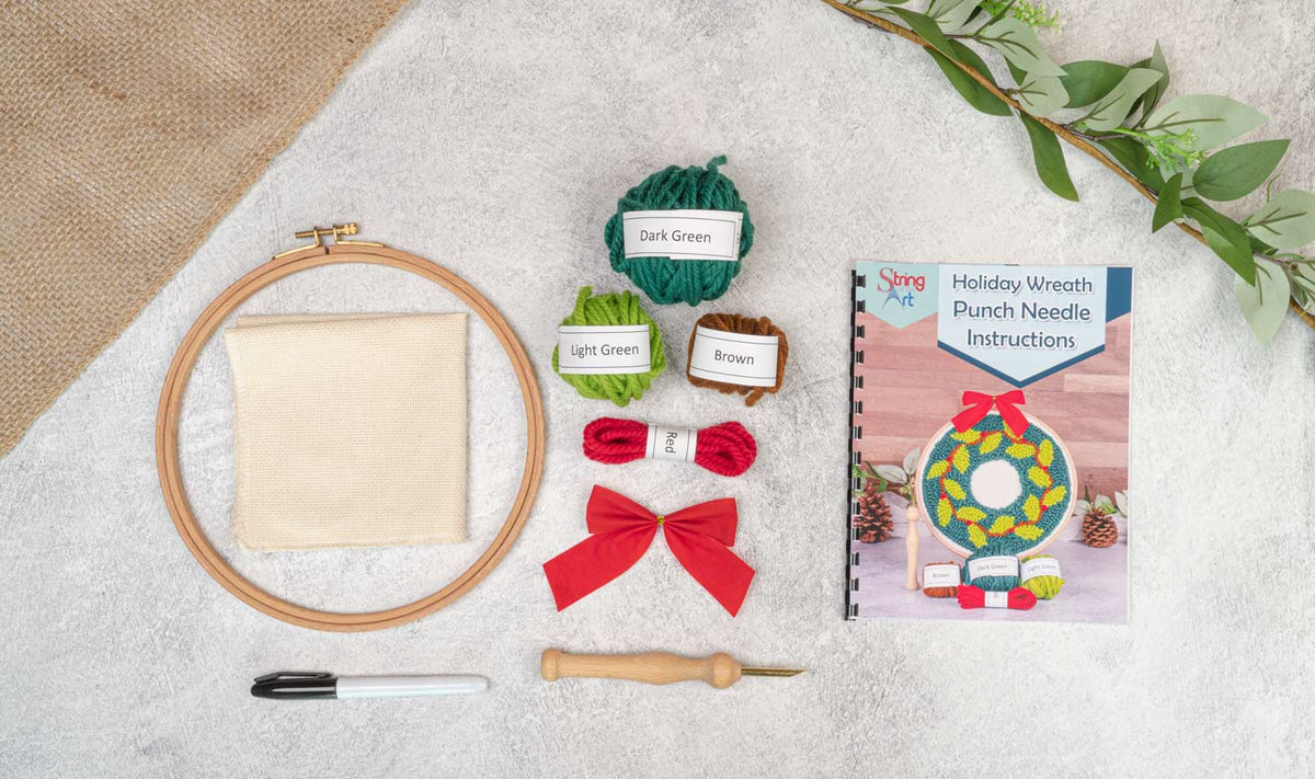 Holiday Wreath Mini Punch Needle Kit