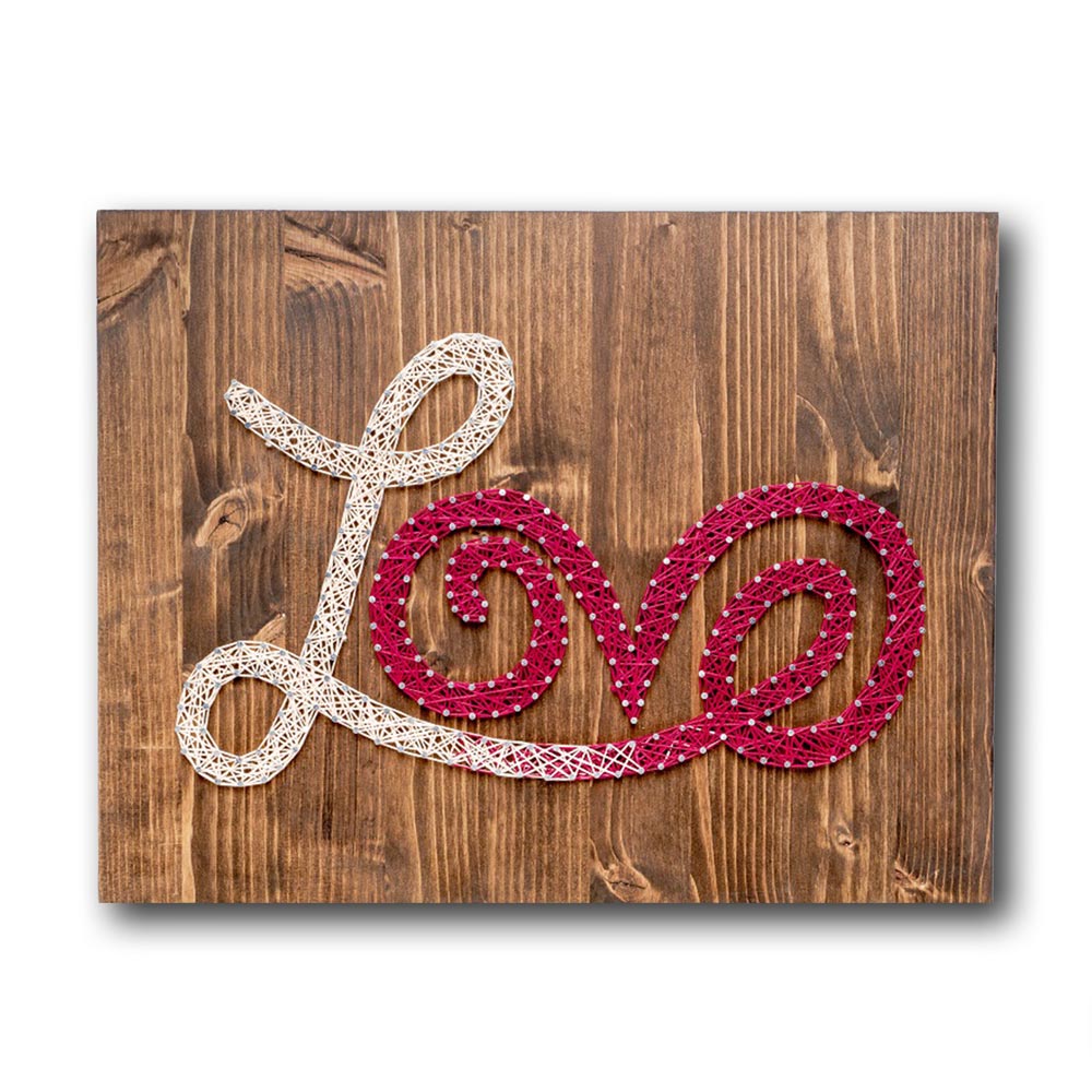 Red and White Love String Art Kit