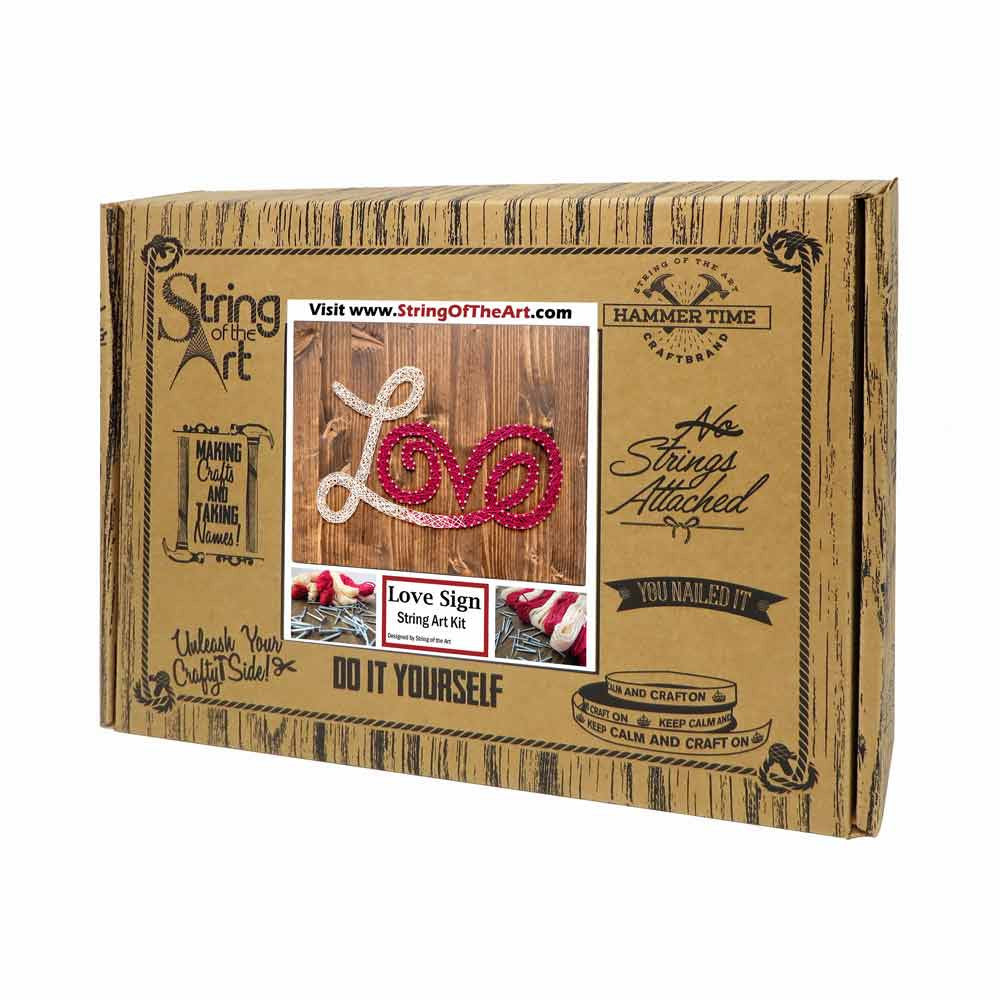 Red and White Love String Art Kit - String of the Art