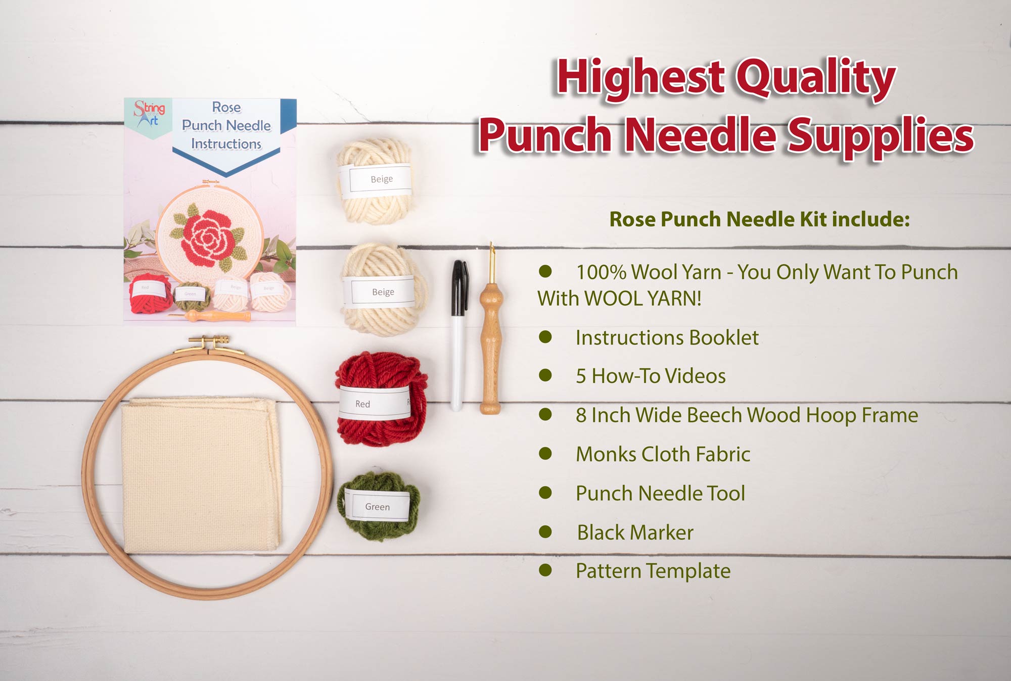 Punch Needle Kits, Tools, Yarn & Frames