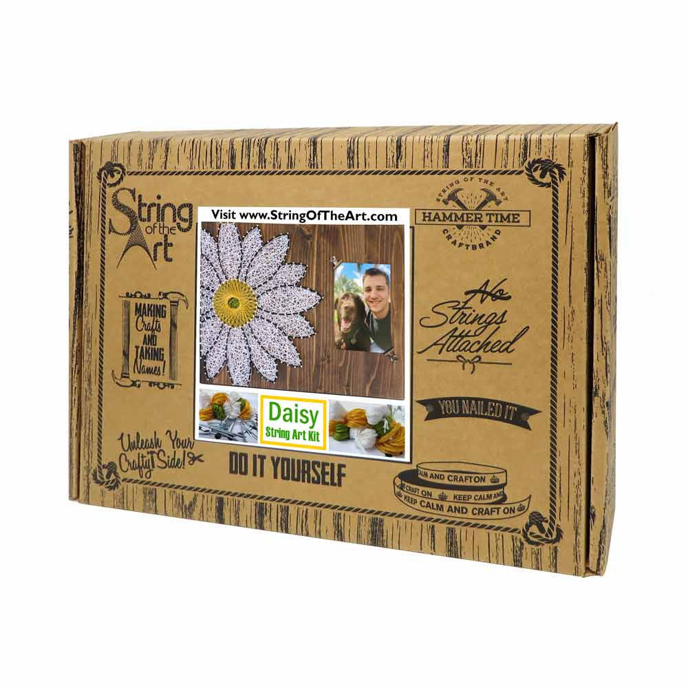 White Daisy Picture Frame String Art Kit - String of the Art