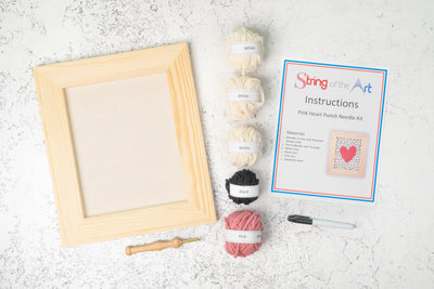 Pink Heart Punch Needle Kit