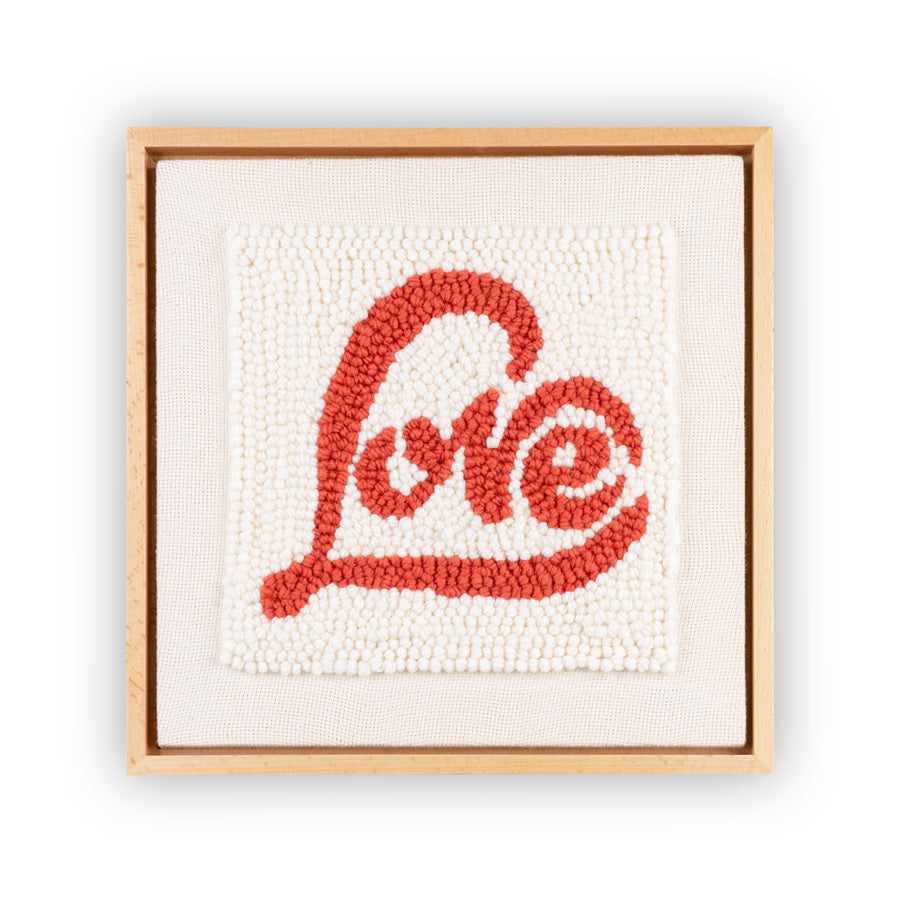 Love Wood Floater Frame Punch Needle Kit