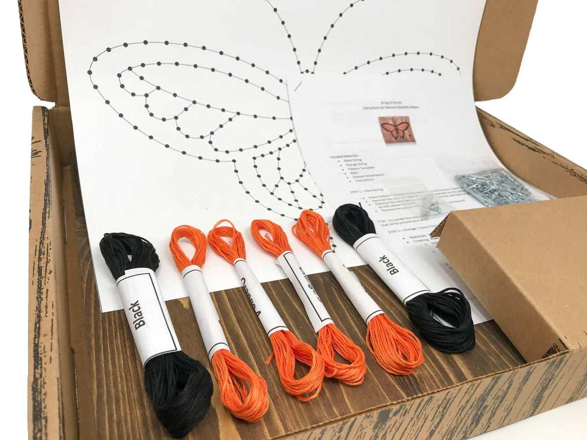 Orange Monarch Butterfly String Art Kit - String of the Art