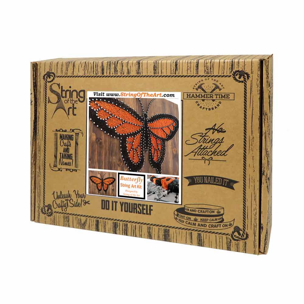 Orange Monarch Butterfly String Art Kit