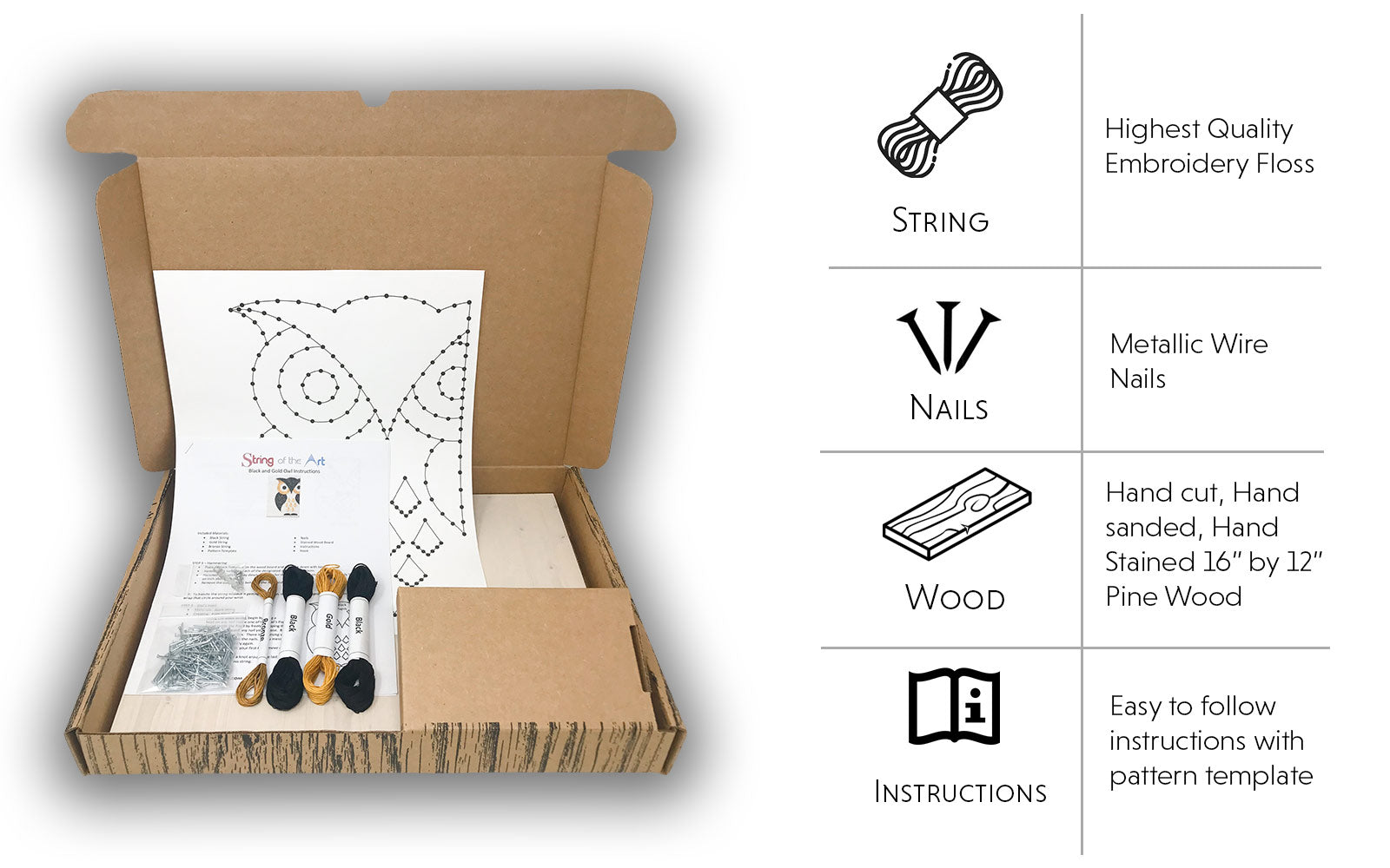 Black Cat String Art Craft Kit / Box, DIY Craft Kit, Gifts