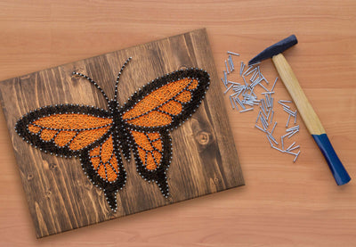 Orange Monarch Butterfly String Art Kit