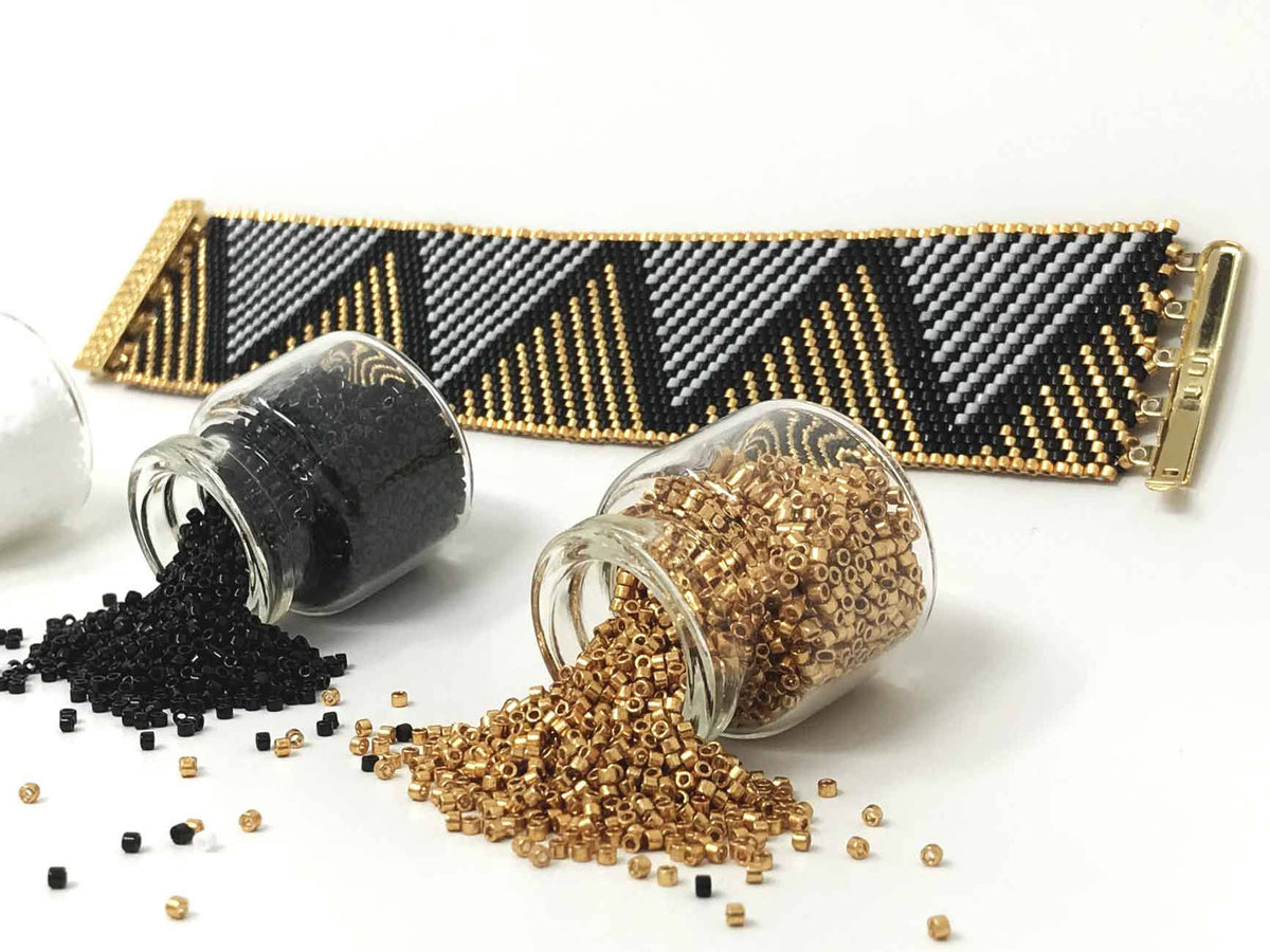 DIY Beading Kit | Beaded Bracelet Includes All Jewelry Making Kit Supplies | DIY Kit | Peyote Bracelet | Beading Patterns | Christmas Gift
